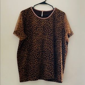 Free People cheetah print top